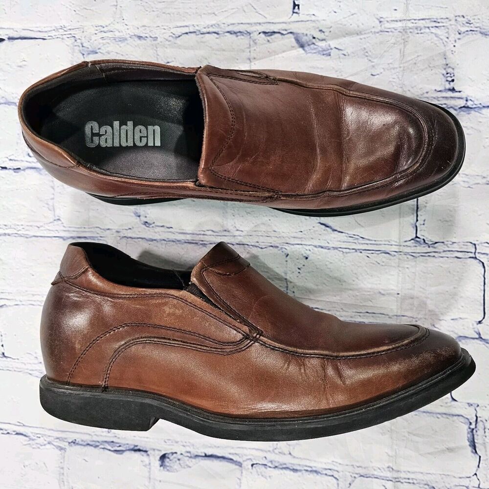 Calden MENS SIZE 7.5 Loafers Brown Height Enhancer Dress Causal Shoes 2.8 Inches